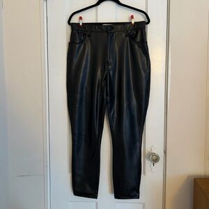 Abercrombie & Fitch Curve Love Vegan Leather Skinny Pant, Black